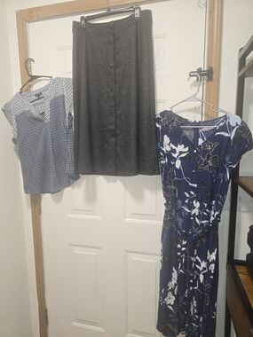 Talbots Bundle/Lot  Floral Blouse, Skirt & Dress